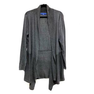 Apt 9 Long Draped Gray Cardigan - L